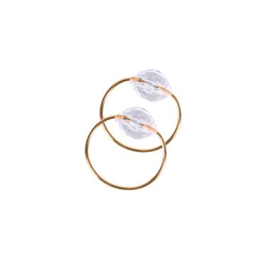 Imagem de Kit 50 Anéis para Guardanapo com Cristal Acrílico Argola Metal Dourado 4x3cm Circular para Decoração de Mesa