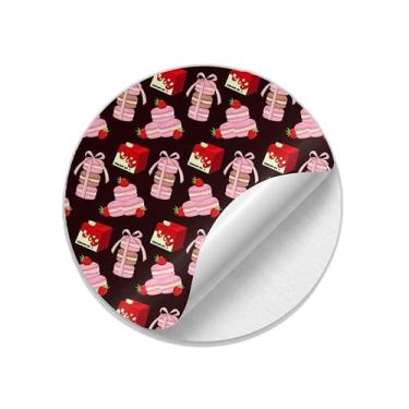 Imagem de Adesivos Redondos Natalinos 25 Unidades Estampa Macarons Coloridos - Tamanho 50x50cm