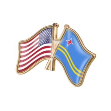 Imagem de QTAOEIONG Bandeiras dos Estados Unidos, EUA, América, EUA e muitos outros países, broche de liga de amizade com cruz, 1.3x0.9inch/32x23mm, Metal, Sem Pedra Preciosa