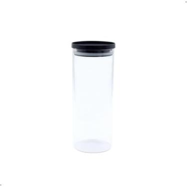 Imagem de Pote de Vidro Organizador com Tampa, Transparente, 1,5L Cilíndrico, Borossilicato Resistente, para Armazenar Grãos, Cereais e Farinhas