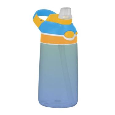 Imagem de Garrafa de água infantil gradiente azul real verde dinossauro 473 ml Tritan garrafa de água de plástico à prova de vazamento com tampa de canudo 473 ml copos de viagem infantis portáteis reutilizáveis