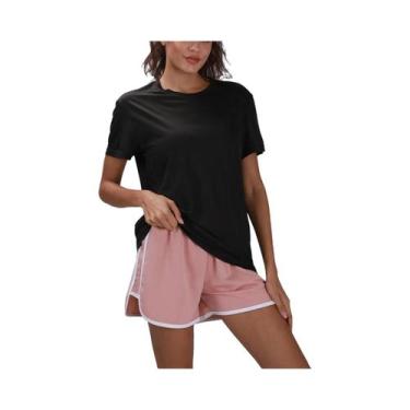 Imagem de Camiseta Esportiva Feminina Roxa De Secagem Rápida Ultraleve Com Manga