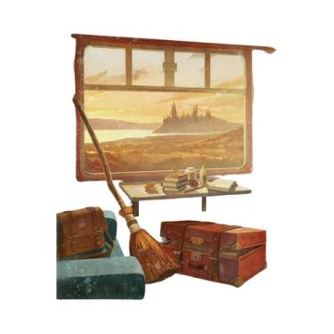 Imagem de Pôster De Lona Para Quarto Infantil, Castelo De Hogwarts, Casa De Abób