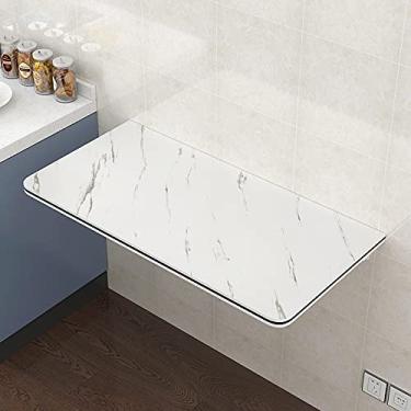Imagem de TRGCJGH Mesa de jantar pequena de madeira, mesa dobrável montada na parede para pequenos espaços de economia, para lavanderia, sala de jantar, sala de estudo, cozinha, bar, A-60 x 40 cm