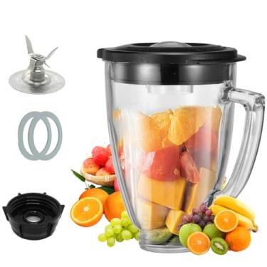 Imagem de Copo de Vidro para Liquidificador de 6Xícaras e Lâmina de 4Pontos e Fundo do Liquidificador e 2Vedação de Borracha,Peças de Reposição para Liquidificador Oster Classic Series(sem para Pro,Master,Versa