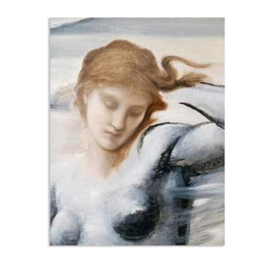 Imagem de SDYJ6GSW Edward Burne Jones Impressões de arte Stella Vespertina pintura em tela famosa arte de parede Edward Burne Jones decoração de parede para quarto sala de estar banheiro 65 x 50 cm (26 x 19