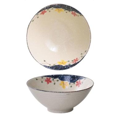 Imagem de hengshukeji Conjunto de tigelas de ramen japonês, 2 peças, tigelas grandes de macarrão de cerâmica de 1,134 g com pauzinhos e colheres para Pho, Udon, arroz, macarrão – pode ir ao micro-ondas e