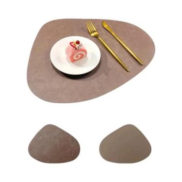 Imagem de Protetores De Mesa Em Couro PU Impermeável, Porta-Copos Para Café, Fác