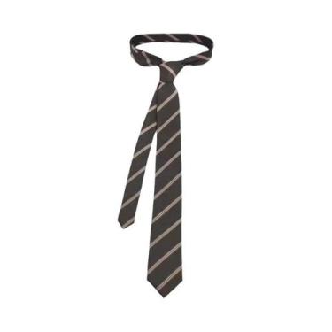 Imagem de Café listrado Tie-Free impresso Brown Tie para meninas, estilo univers