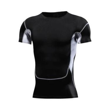 Imagem de Camiseta De Compressão Masculina De Secagem Rápida Para Corrida, Respi