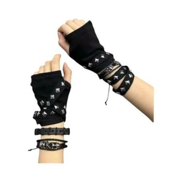 Imagem de Luvas De Proteção Solar Estilo Punk Spicy Girl Com Mangas De Rebites E