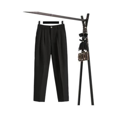 Imagem de Calças Retas De Cintura Alta plus Size Para Mulheres, Estilo Coreano, 