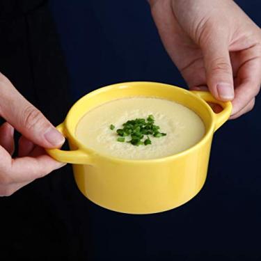 Imagem de Conjuntos de utensílios de cozinha pequena caçarola de cerâmica panela de sopa com alça panela de cerâmica leite, ovo, guisado, panelas, panelas coloridas (cor: C) (A)