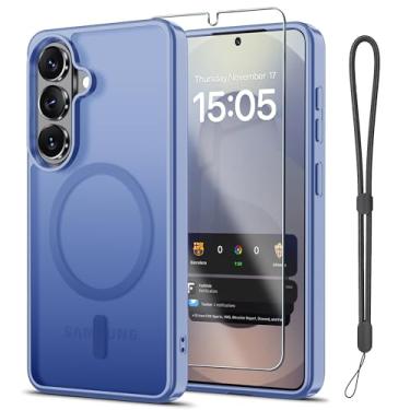 Imagem de Janmitta Capa magnética para Samsung Galaxy S26+ Plus, com protetor de tela, compatível com MagSafe, proteção contra quedas de grau militar, capa de telefone fosca translúcida fina à prova de choque