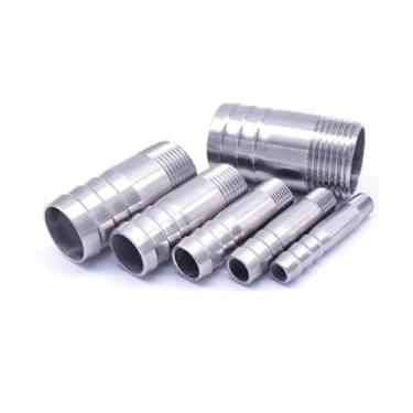 Imagem de Acoplador de barril de farpa de mangueira macho SS304 Conector de encaixe de tubo de aço inoxidável 1/20.3 cm 1/10.2 cm 3/20.3 cm 1/5.1 cm 3/10.2 cm 2.5 cm 5.1 cm (2 polegadas X 60 mm 226.7g)