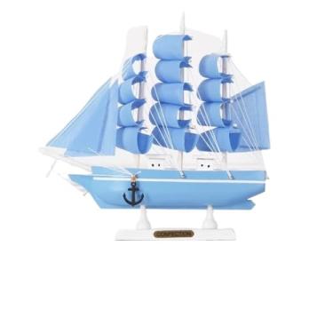 Imagem de shuicui Móveis criativos barcos à vela para decorações de barco à vela mediterrâneo de madeira de 23 cm