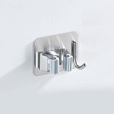 Imagem de Clipe de esfregão montado na parede, suporte de instalação de perfurador de aço inoxidável, para banheiro, cozinha, banheiro (04)