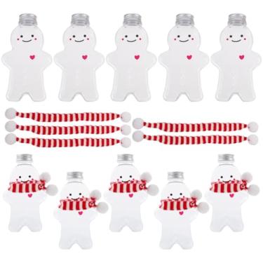 Imagem de Angoily 10 conjuntos de recipientes de plástico para bebidas de Natal com cachecóis
