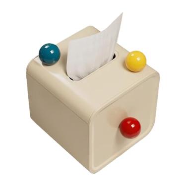Imagem de Dpofirs Dispensador de Rolo de Papel Higiênico, Suporte de Caixa Decorativa de Tecido Plástico Com Tampa, Recipiente de Papel Higiênico de Mesa para Sala de Estar de Bancada Doméstica (3 bolas