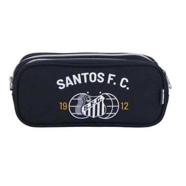 Imagem de Estojo Escolar infantil Duplo Futebol Santos Torcida Jovem 16625 Original-Unissex