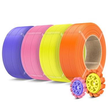 Imagem de SUNLU Refil de filamento de impressora 3D 4KG PLA+2.0, pacote de filamentos PLA+ mais forte, sem carretel, refil de filamento 3D de 1,75 mm, compatível com impressora 3D Bambu Lab, 1 kg/rolo, laranja