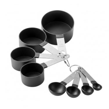 Imagem de Kit Medidor Culinário em Aço Inoxidável, 8 Peças com Xícaras e Colheres Medidoras, Livre de BPA, para Ingredientes Secos e Úmidos