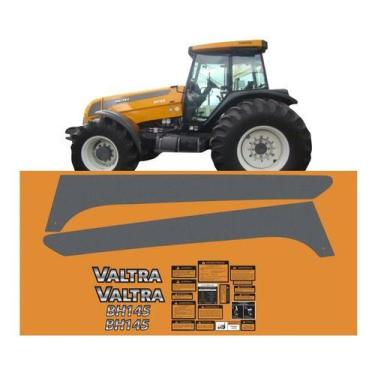 Imagem de Kit Adesivo Faixas Compatível Trator Valtra Bh145+ Etiquetas - ORAJET