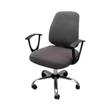 Imagem de Capa De Cadeira De Escritório Em Jacquard Elástico De Cor Sólida 2PCS/