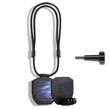 Imagem de Suporte magnético para pescoço compatível com GoPro Hero 13/12/11, para câmera de ação Insta360 X5/X4/X3/Ace Pro 2, para câmera DJI OSMO Action 5/4/3 Pro, suporte de montagem com parafuso longo e