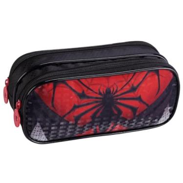 Imagem de Estojo Escolar com 2 Compartimentos, Design Herói, Material Resistente, Zíper Reforçado, Espaçoso, P/Lápis Caneta Borracha, Infantil Meninos (Estojo Escolar Herói)