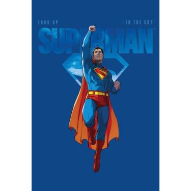 Imagem de Camiseta DC Comics Superman Look Up In The Sky, M, Azul skyline, Uniss