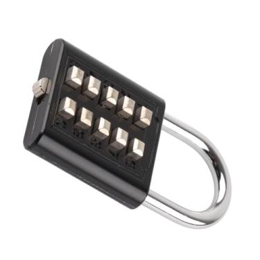 Imagem de Generic Cadeado Antirroubo Externo de 10 Dígitos para Caixa de Ferramentas, Trava Com Senha para Bagagem à Prova D'água, Material Durável, Preto