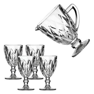 Imagem de Jogo de Taças Luxx Ellegance 330ml 4 und Cristal com Jarra 1.2L
