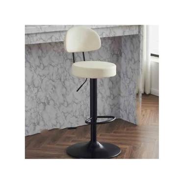 Imagem de Banquetas de bar modernas para uso doméstico, banco alto, caixa alta, banco giratório, banco frontal, banco redondo, comercial, cadeira giratória, cadeiras de bar (brancas)