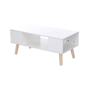 Imagem de Mesa de centro de moda nórdica armário de TV pequeno apartamento sala de estar quarto varanda mesas de canto retangulares modernas minimalistas (cor: 1) (B)