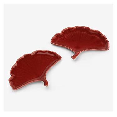 Imagem de Bandeja de servir, bandeja de lanche, bandeja de café da manhã, bandeja de cerâmica, bandeja de servir para queijo, sobremesa, bolo, aperitivo, decoração de mesa, 2 peças, bandeja decorativa elegante