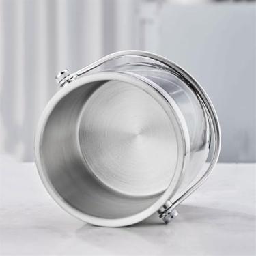 Imagem de Balde de gelo de parede dupla de metal para festa com tampa ótimo para bar doméstico, cerveja gelada, champanhe e banheira de vinho (grande)