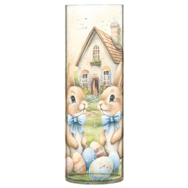 Imagem de Qilmy Vaso de coelho da Páscoa e ovo para flores, vaso de belas artes, decoração de casa para escritório, sala de jantar, sala de estar, casamento458