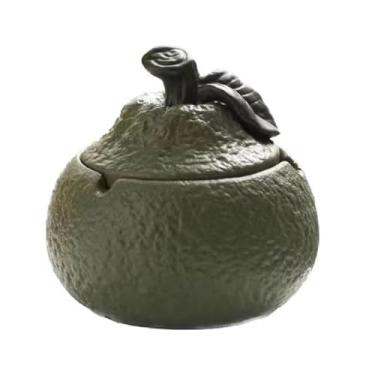 Imagem de Cinzeiros para cigarros cinzeiro laranja mesa de centro escritório grande capacidade material cerâmico cinzeiro exterior (verde)