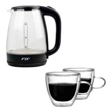 Imagem de Jarra Elétrica Vidro 1,8L + 2 Xícaras Duplas 120ml