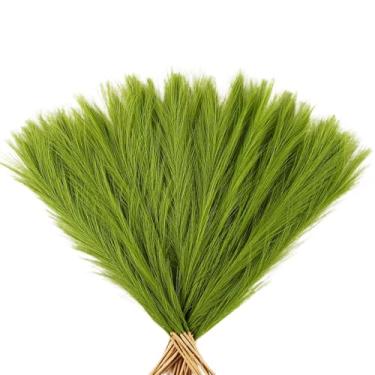 Imagem de Acfruits Grama dos pampas verde-limão pequeno, 30 peças de grama sintética de 43 cm, decoração curta, arranjo de flores de grama Pompa e enchimento de vaso para decoração de Natal