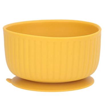Imagem de Tigela para bebê com base de sucção Silicone anti-derramamento à prova de derramamento multifuncional sem bagunça para alimentos Sopa de frutas perfeita para bebês Crianças (Gengibre amarelo)