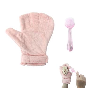 Imagem de Conjunto de luvas à prova de mordidas de hamster e escova de tosa, luva ajustável para hamster, escova de limpeza macia com tampa, escova de massagem de porquinho-da-índia, conjunto de cuidados para