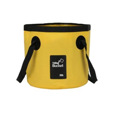 Imagem de Balde dobrável com alça, balde de lavagem de carro de 5 galões, recipiente dobrável de armazenamento de água para acampamento, pesca, praia, jardinagem, lavatório portátil para lavanderia para