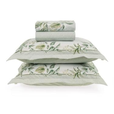 Imagem de Karsten, Kit Jogo De Lençol Karsten 4 Peças Cama Queen 200 Fios Estampado 100% Algodão Cedro