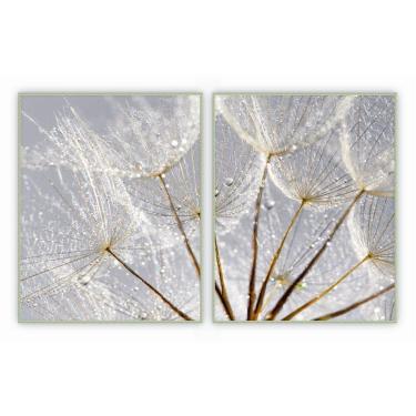 Imagem de Kit Com 2 Quadros Decorativos Florais Com Moldura Para Sala Quarto Escritório 82x102 Floral 004