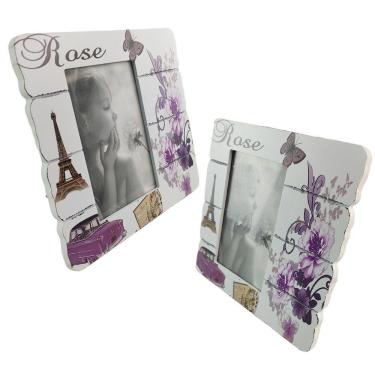 Imagem de Porta Retrato 10x15 Kit 2 Unidades Moldura Paris Enfeite Casa Mesa Estante Quarto Fotografia