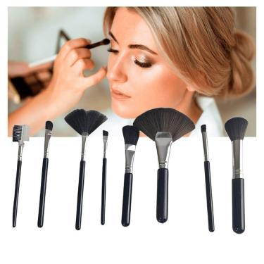Imagem de Pincel Kit 8 Peças Maquiagem Sombra Corretivo