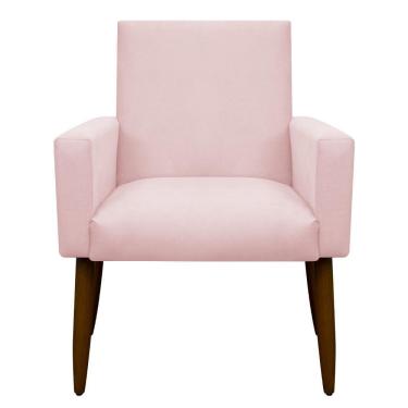 Imagem de Kit 2 Poltronas Com Puff Redondo Para Sala Nina Rosa Bebê