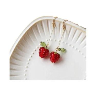 Imagem de Brincos Longos De Framboesa Vermelha Coreana Para Mulheres, Joias De V